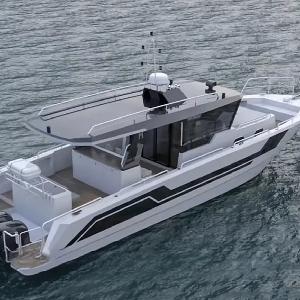 Hot Sale Luxury 14.5m Aluminum Sport Yacht With Center Console Leisure Fishing Sports Cruising River Equipped Outboard Engine